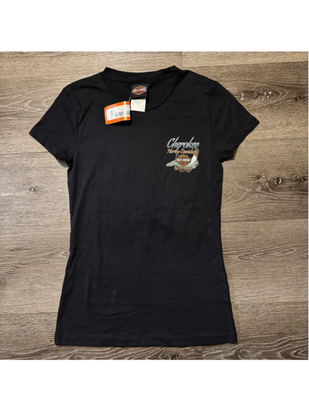 Women's Harley-Davidson Cherokee NC Graphic Short Sleeve Tee Black Size XS New